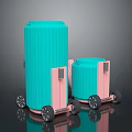 Modern Teal and Pink Luggage with Large Small Sizes Rolling Wheels and Handles