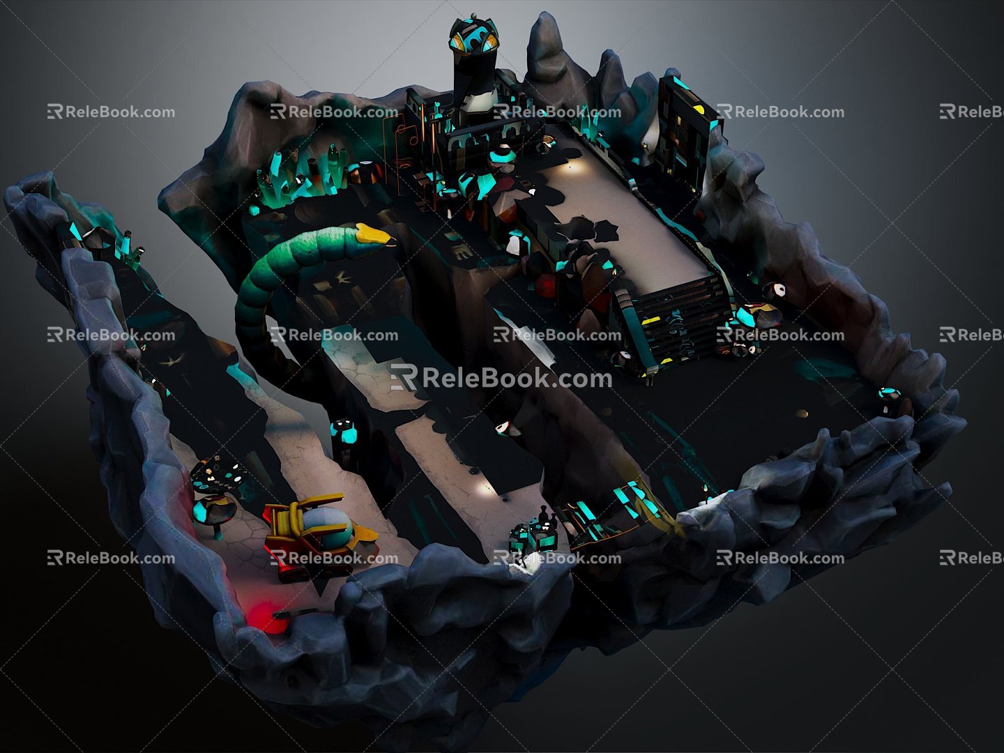 Underground Cave Cave Dungeon Game Environment Game Scene Fairy Tale Scene Fairy Tale 3d model