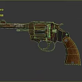 Vintage Revolver With Wooden Grip Classic Metal Body And Retro Design