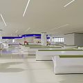 Public Security Service Hall With Modern Design Spacious Interior Blue Accents And Service Counters
