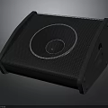 Professional Black Speaker With Mesh Grille Round Woofer And Side Handle
