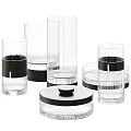 Modern Glass Kitchenware With Black Accents And Textured Storage Containers In Various Sizes