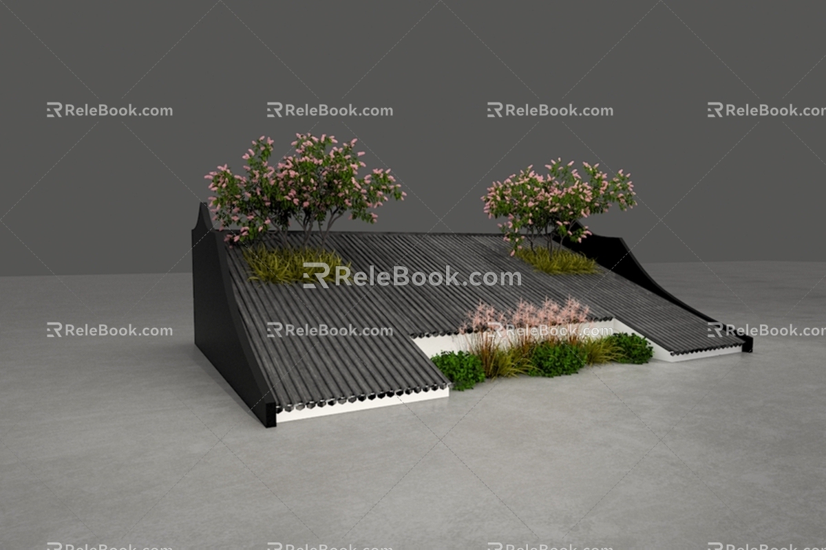 Beautiful roof landscape 3d model