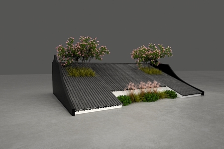 Beautiful roof landscape 3d model