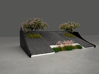 Beautiful roof landscape 3d model