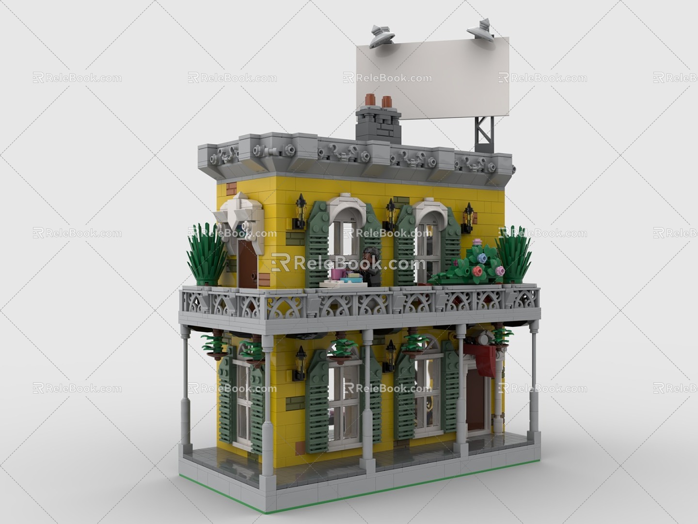 Lego toy building house interior 3d model