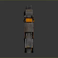Futuristic Sci Fi Weapon Pistol With Metallic Design Orange Accents And Red Cables