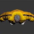 Game and Movie Character With Yellow Puffy Jacket White Pants Orange Shoes Red Hands Sunglasses