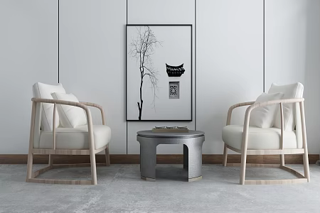 New Chinese Style Casual Sofa Combination Sofa Coffee Table Combination 3d model