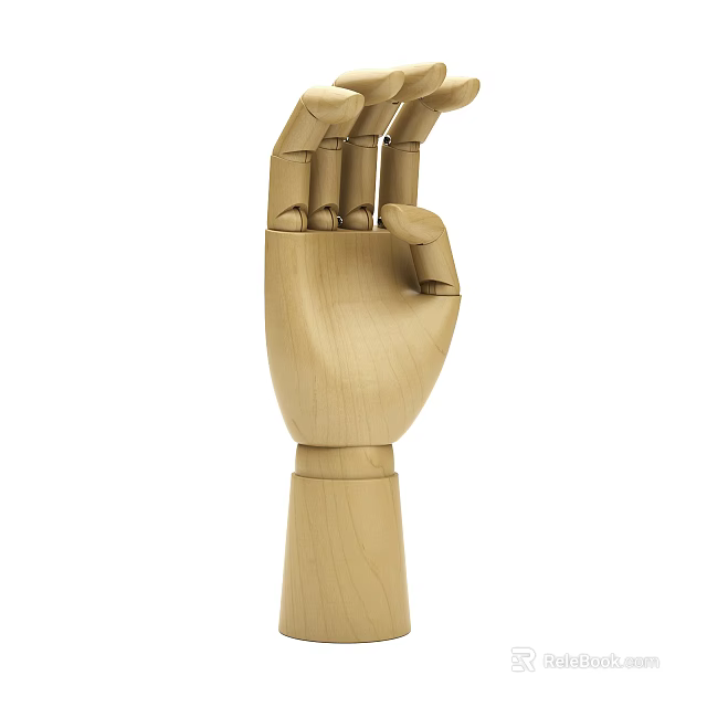 Wooden Hand Model Decorative Ornament Set For Jewelry Display And Home Decor 3d model 