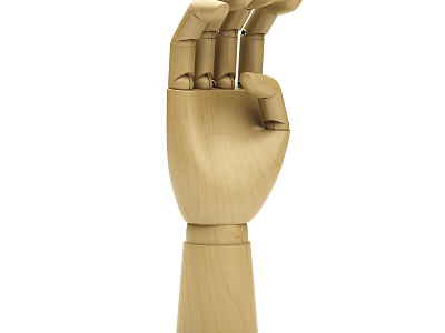Wooden Hand Model Decorative Ornament Set For Jewelry Display And Home Decor 3d model