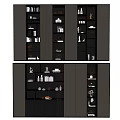Modern Display Cabinet With Multiple Shelves And Decorative Items For Home 3d model