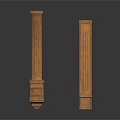 Classic Wooden Architectural Columns With Intricate Carved Details And Base Structure