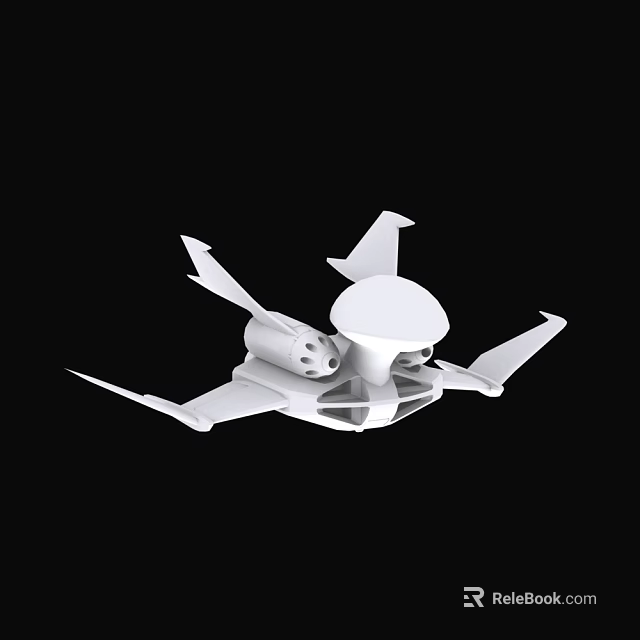 White Commercial Airliner 3D Model With Streamlined Wings And Dome Shaped Top 3d model