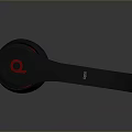 Modern Over Ear Headphones with Blue Earpads White Headband and Red Logo Design