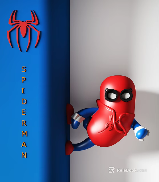SpiderMan Themed 3D Figure Red Blue Design for Home Wall Decor 3d model