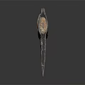 Old Rustic Axe With Wooden Handle And Metal Head On Black Surface 3d model