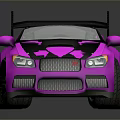 Pink Convertible Sports Car With Black Accents Carbon Fiber Spoiler And Alloy Wheels