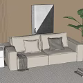 Double sofa 3d model