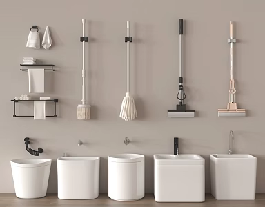 Modern mop pool mop pool mop bathroom supplies 3d model