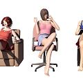 Modern multiplayer sitting beauty 3d model