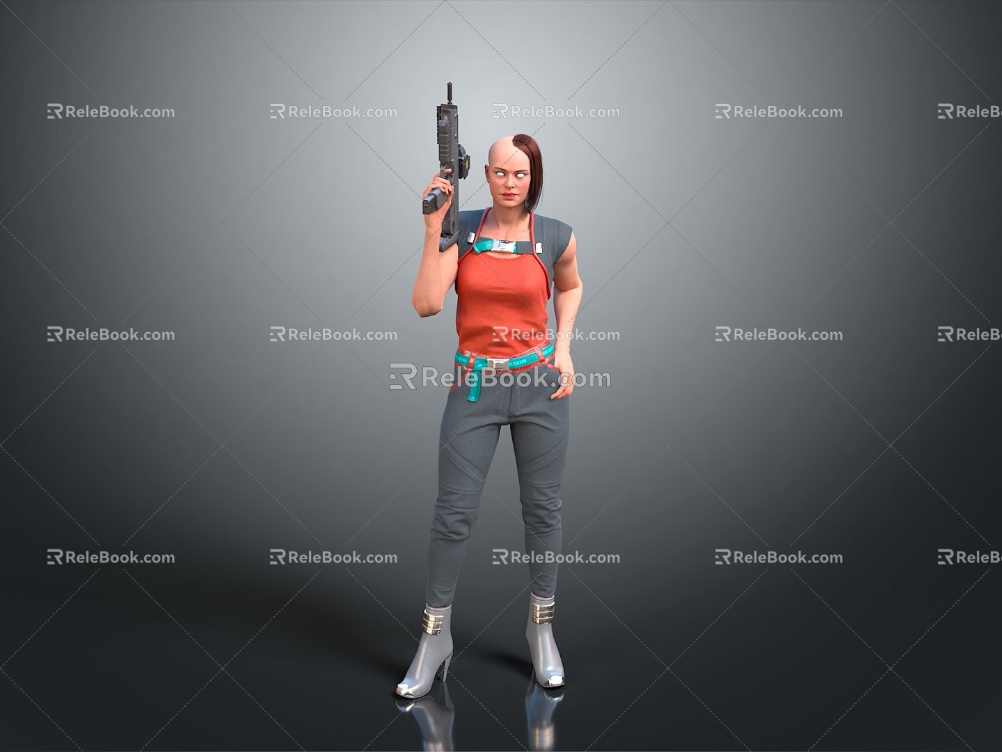 Sci-fi Beauty Cyber Beauty Sci-fi Woman Warrior Future Woman Warrior Sci-fi Lady Soldier Cyber Woman Warrior 3d model