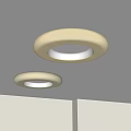 Two Round Beige And White Ceiling Lights Mounted On Ceiling 3d model