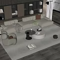 Sofa Coffee Table Combination Sofa Coffee Table Multi-person Corner Sofa Living Room 3d model