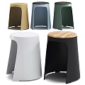 Modern Colorful Stools Collection With Wooden Top And Metal Frame In Various Hues