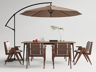 Modern Outdoor Table and Chair Leisure Table and Chair Outdoor Chair Dining Table and Chair Sunshade 3d model