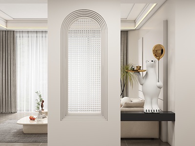 Modern porch aisle partition model