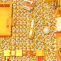 Children's Playground Equipment With Yellow Structures And Colorful Ball Pit