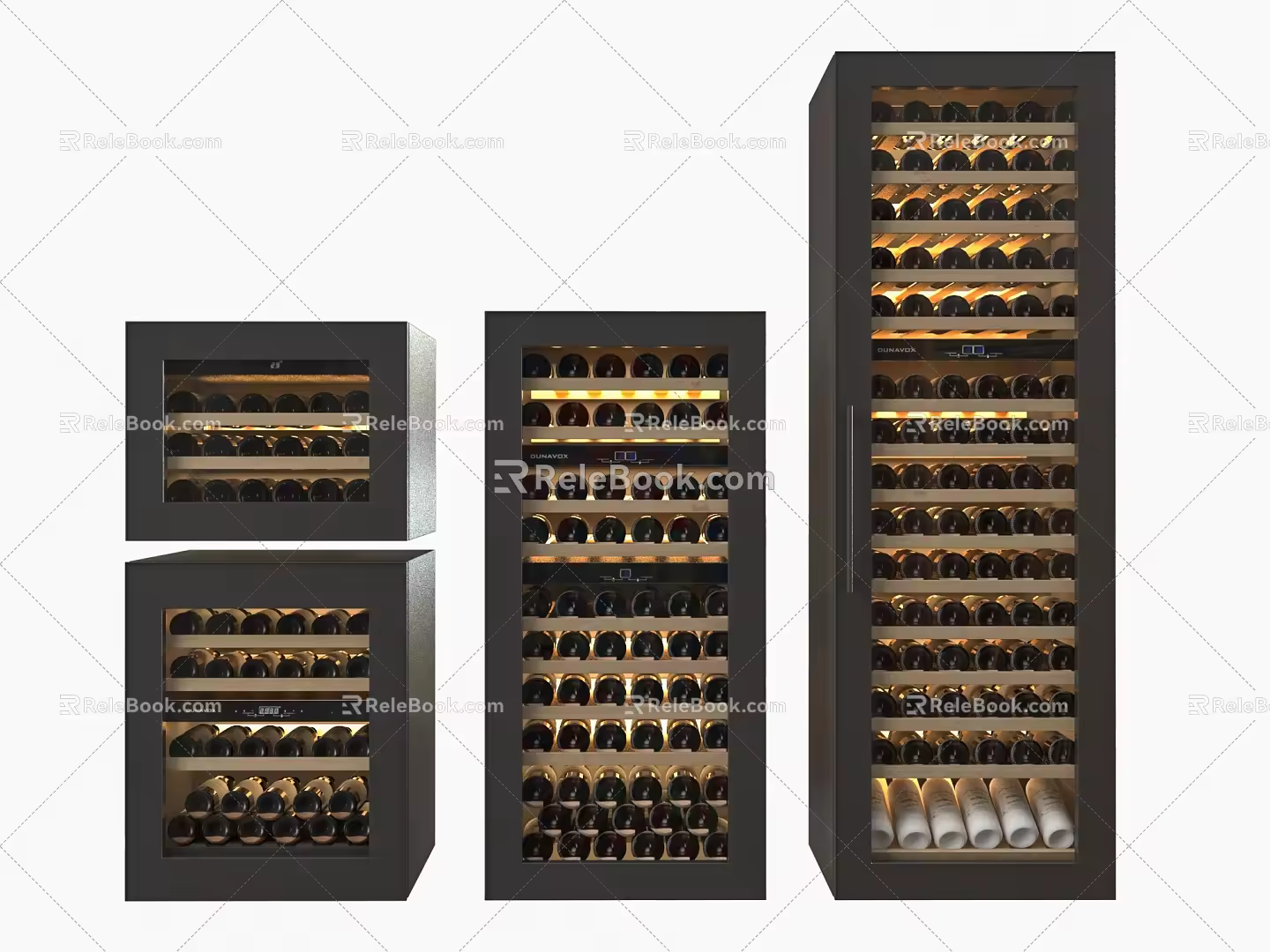 Embedded constant temperature wine cabinet semi-open 3d model