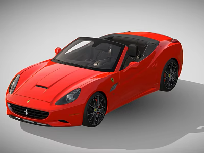 Red Convertible Sports Car With Sleek Design Black Top And Alloy Wheels 3d model