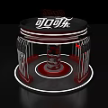 Coca Cola Themed Art Installation With Circular Structure Red And Black Elements Modern Lighting Design 3d model