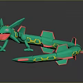 Green Dragon Shaped Deformable Toy With Red And Yellow Accents Flexible Segmented Design