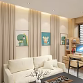 Cozy Bright Leisure Reading Area With Starry Sky Ceiling And Abundant Natural Wooden Bookshelves