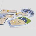Children's Play Area With Sandpit Slide Climbing Structure Interactive Water Elements
