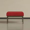 Red Crocodile Texture Stool With Metal Frame In Modern Interior Setting 3d model
