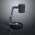 Industrial Style Table Lamp With Mechanical Arm And Cylindrical Shade 3d model