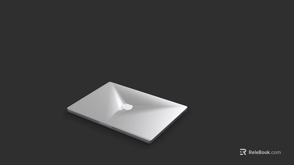 White Square Electronic Device With Triangular Protrusion On Black Background 3d model 