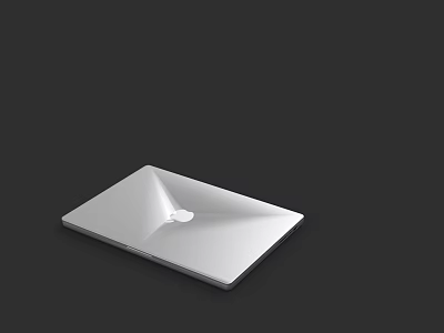 White Square Electronic Device With Triangular Protrusion On Black Background 3d model