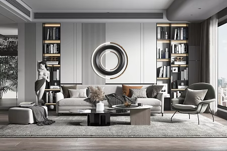 modern living room 3d model