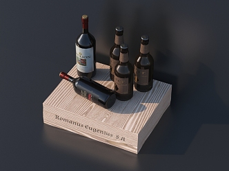 Modern red wine bottle 3d model