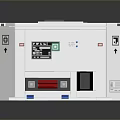 White Cube Shaped Computer Hardware With Interfaces Buttons Indicators And Compact Design