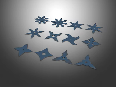 High Quality Durable Blue Star Shaped Throwing Sports Equipment For Training Practice Sessions 3d model
