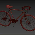 Modern Yellow Bicycle With Black Seat Handlebar And Orange Rimmed Wheels