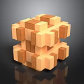 Wooden Cube Interlocking Puzzle Blocks For Household Decoration And Play