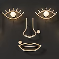 Modern Artistic Wall Lamps with Abstract Facial Shape Design and Warm Glow