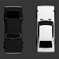 Classic Black And White Vintage Sedans With Shiny Reflections On Dark Surface